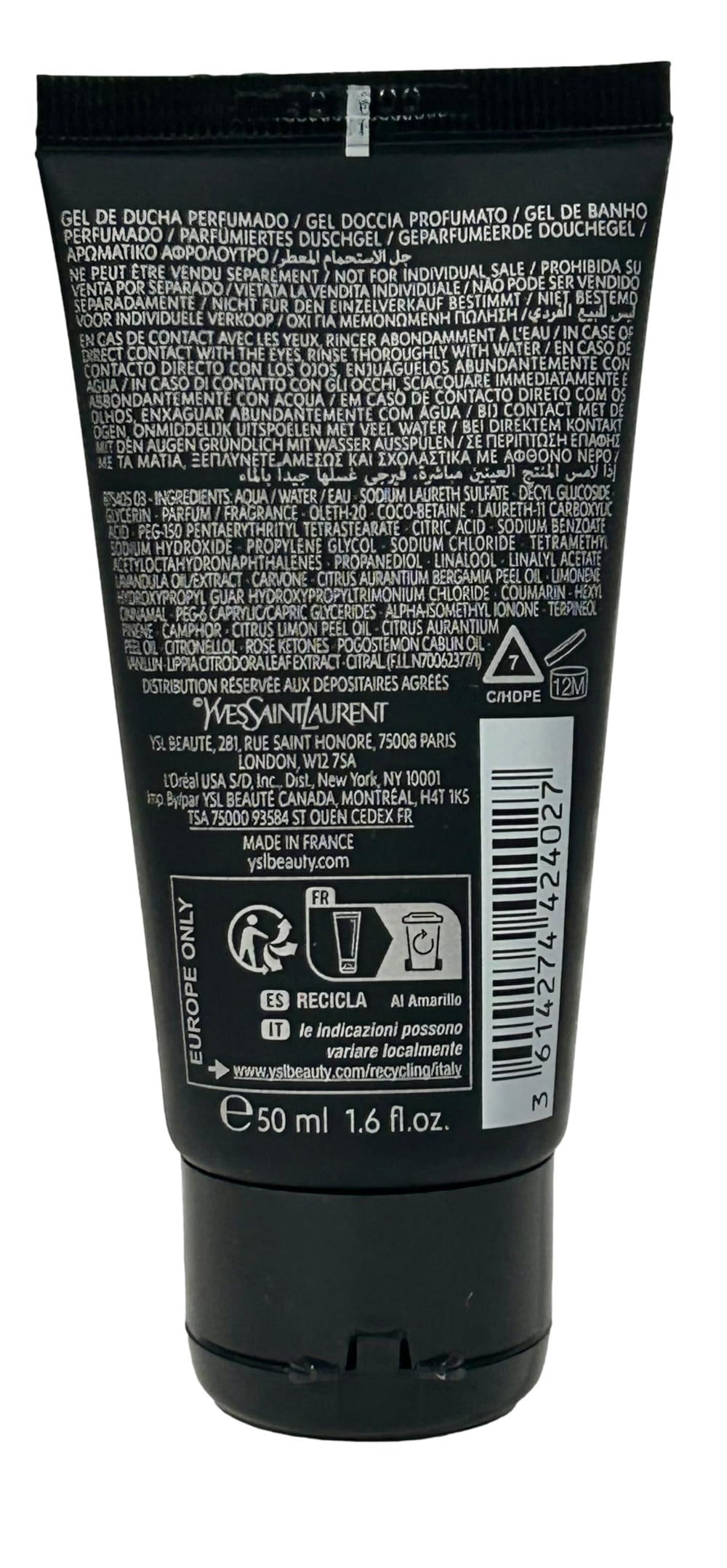 YSL MYSLF Men shower gel lather, refreshing wash experience