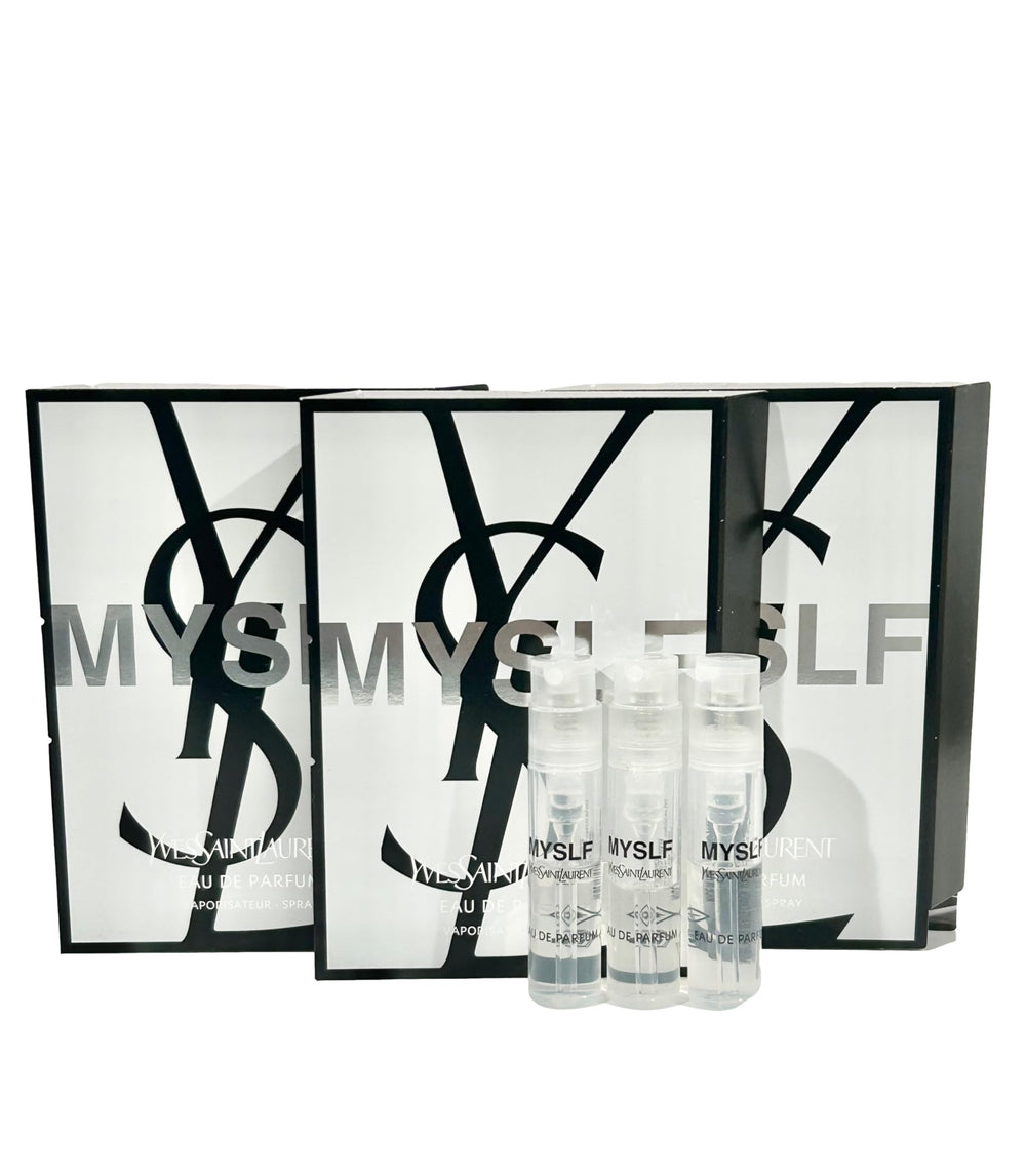 YSL Myslf travel size sample spray vial for on-the-go fragrance.