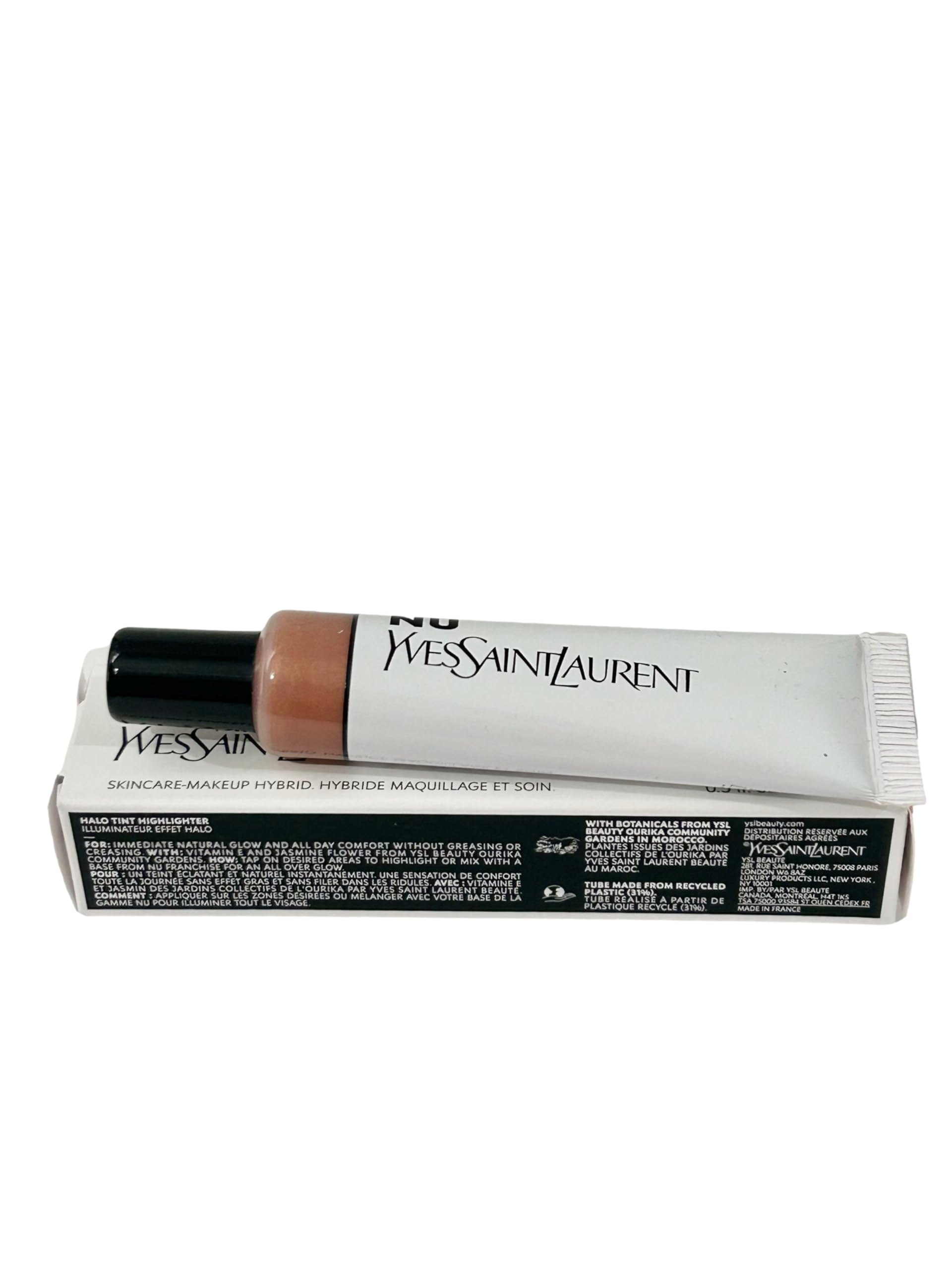 YSL Nu Gold Halo Tint Highlighter application demonstrates easy blending.
