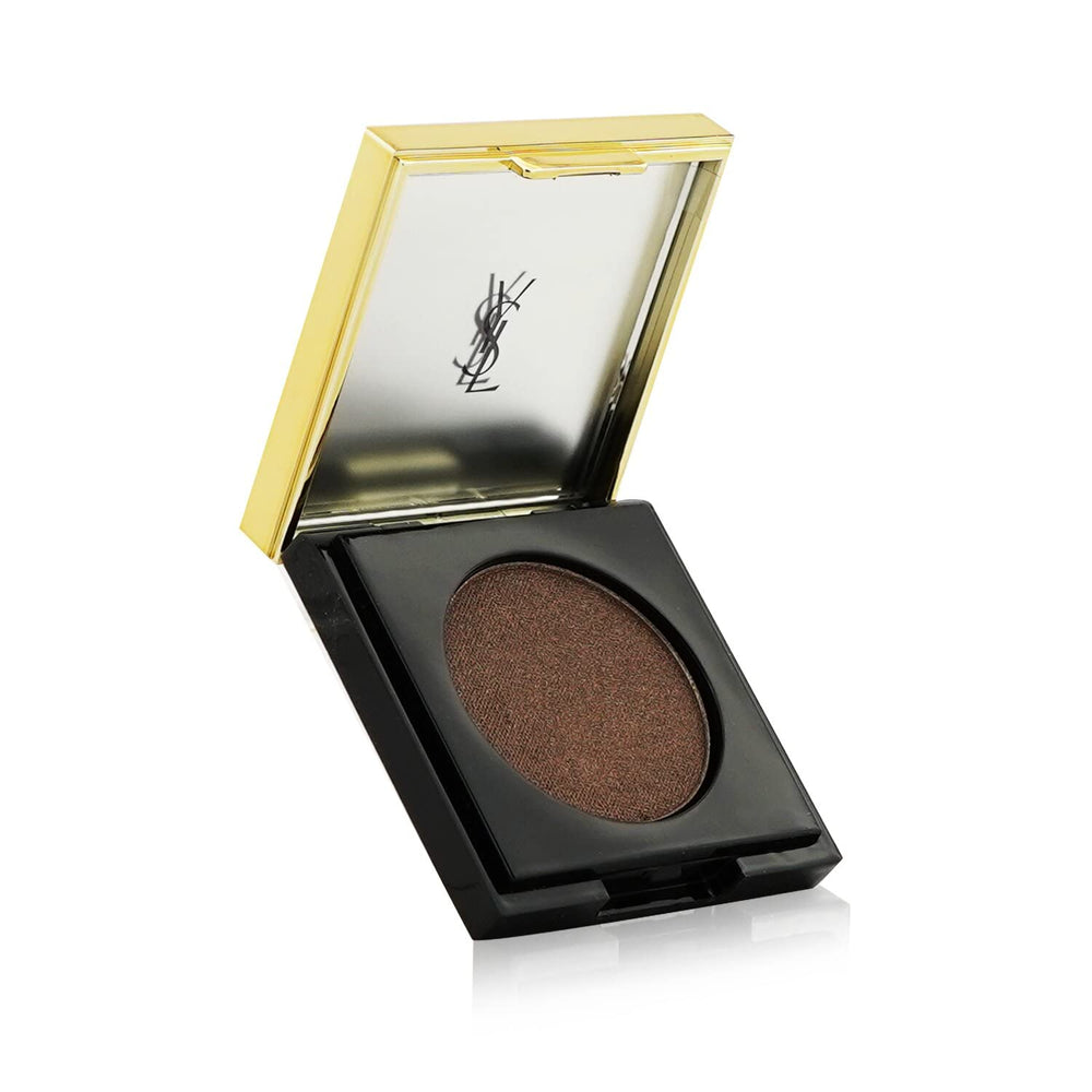 YSL Satin Crush Glow Eye Shadow Excessive Brown pan delivers creamy color payoff for a nude look.