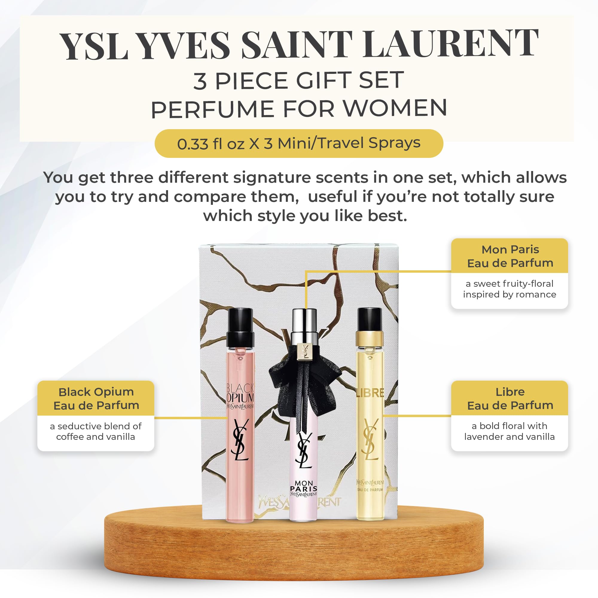 YSL Black Opium bottle highlights bold coffee-vanilla warmth for evening wear