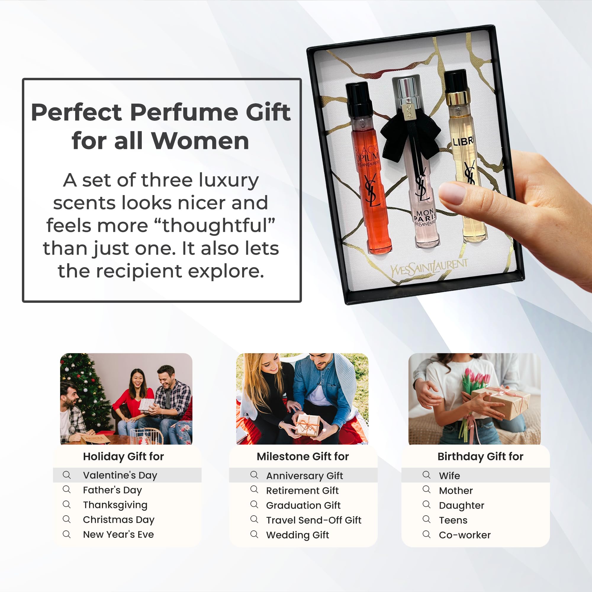 Lifestyle shot shows versatile day-to-night scent options with the set