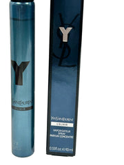 YSL Y Elixir travel spray atomizer close-up for quick touch-ups