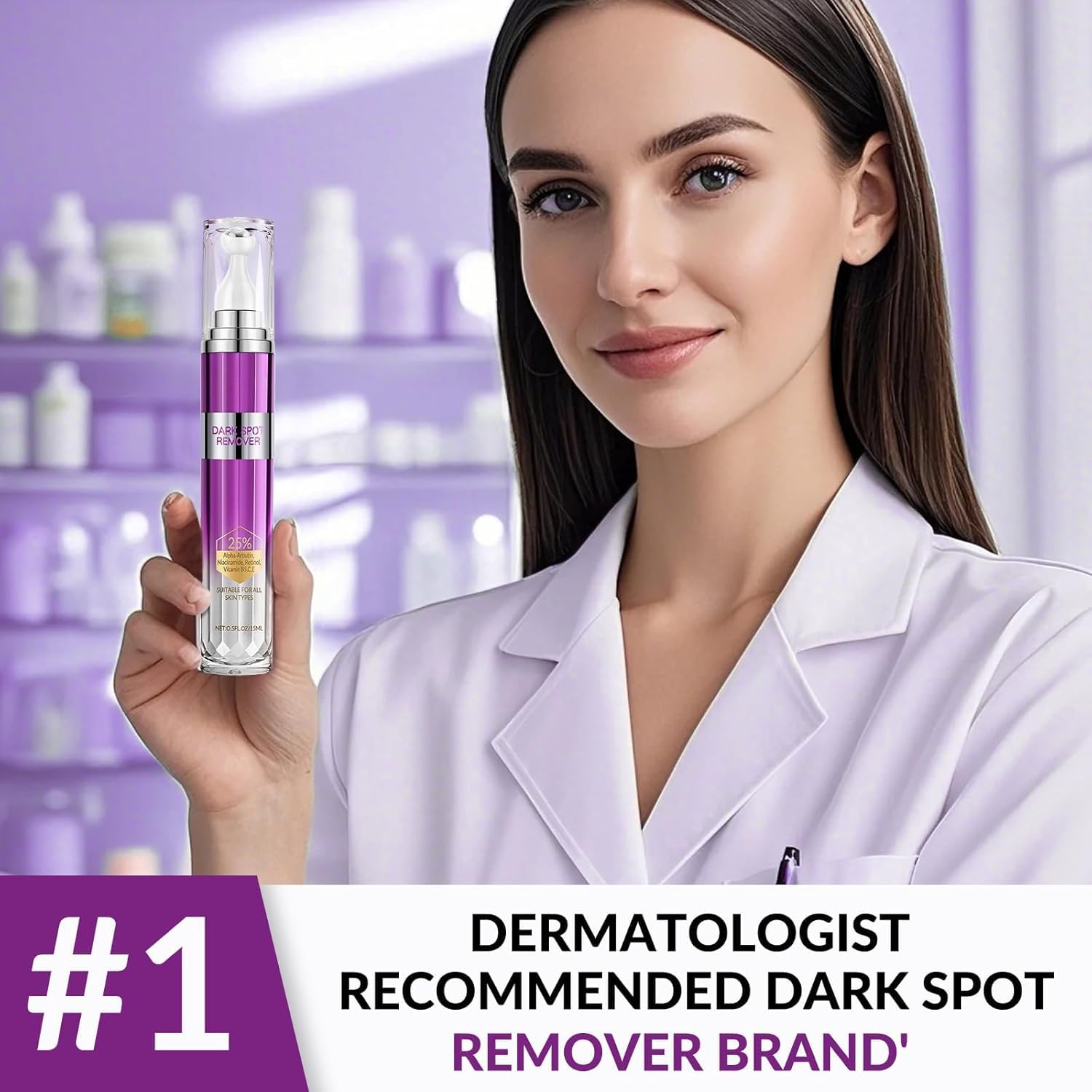 YTDB Dark Spot Remover concept showing brighter skin and refined texture.