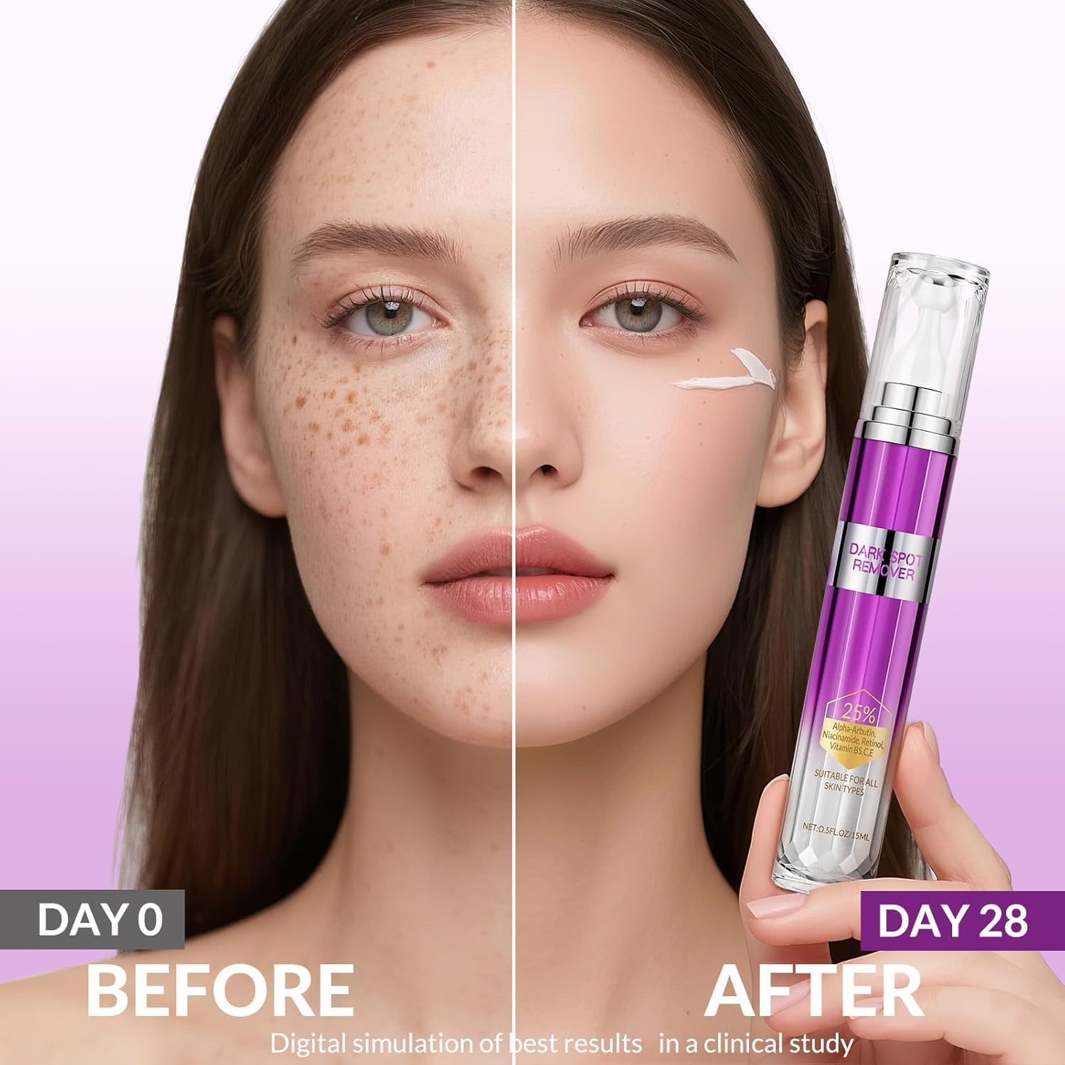 YTDB Dark Spot Remover serum on hand ready to absorb.