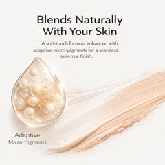 Close-up of color-changing foundation adapting to skin tone by YTDJ