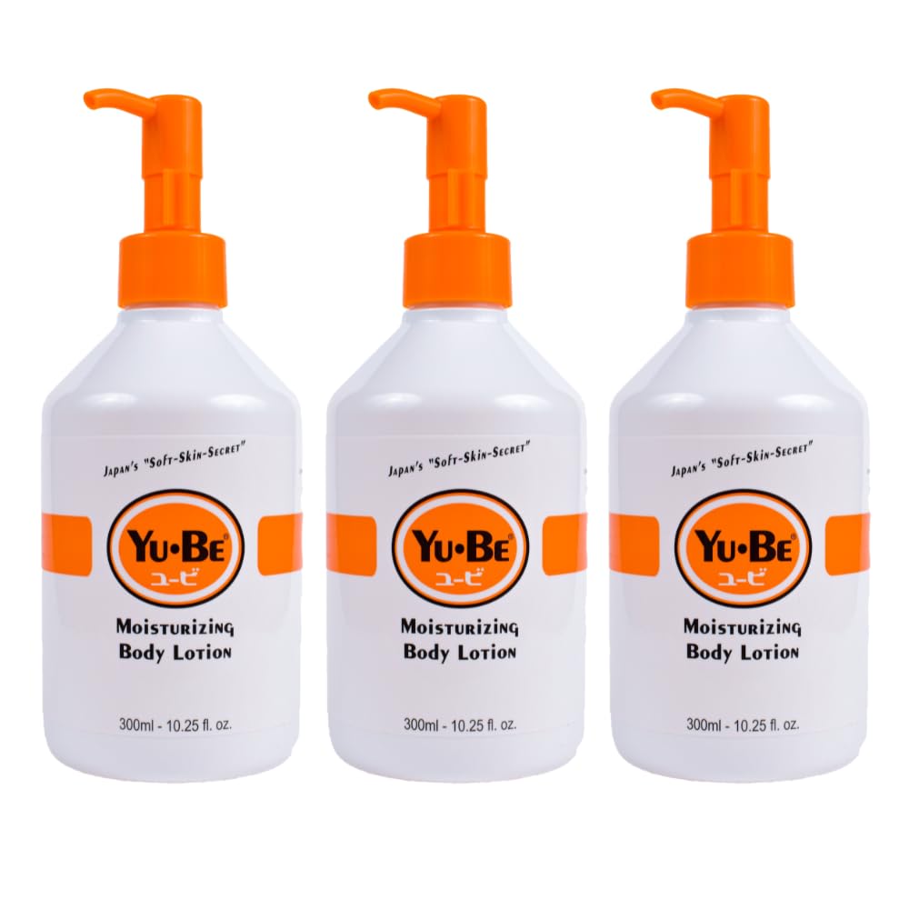 Yu-Be Body Lotion pump bottle delivers fast absorption for dry, sensitive skin.
