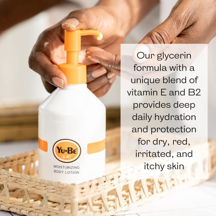 Yu-Be Body Lotion three pack display emphasizes convenient daily hydration.