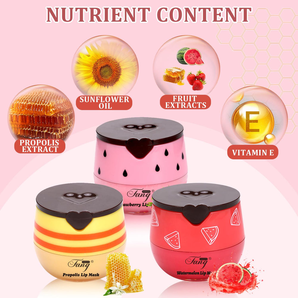 YU KUI LX honey strawberry watermelon lip mask, soothing overnight care for smoother lips.