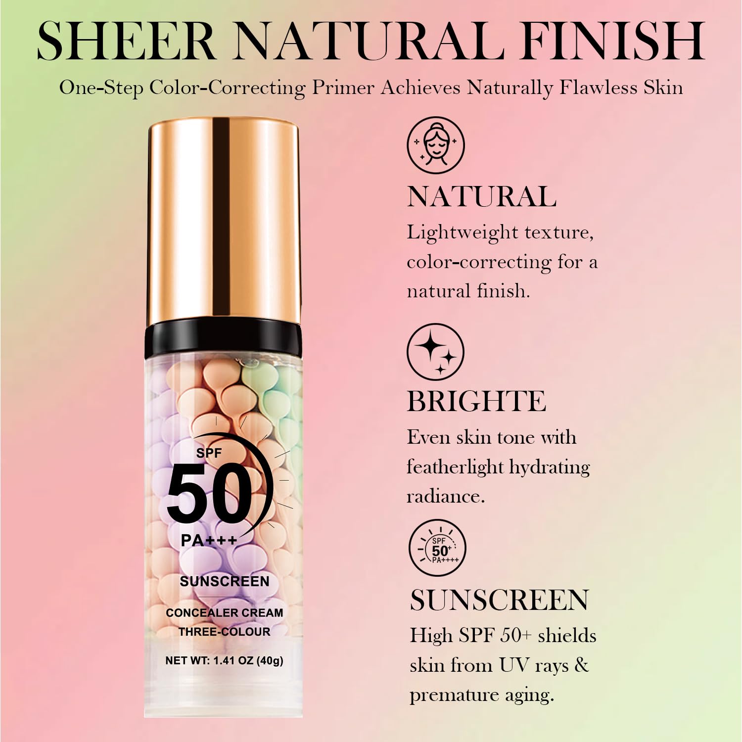 YU KUI LX 3in1 primer SPF50 application protects skin while priming