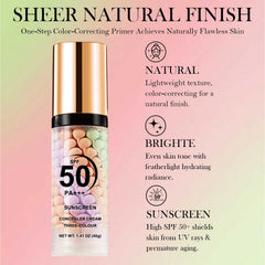 YU KUI LX 3in1 primer SPF50 application protects skin while priming