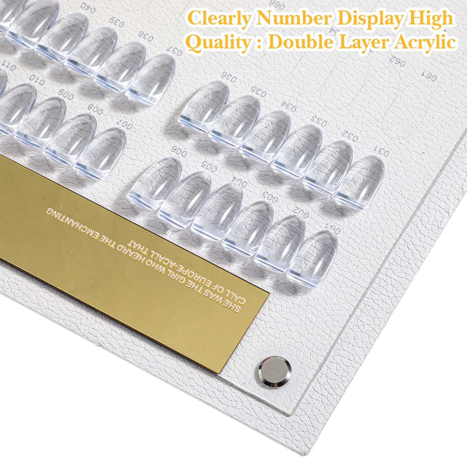 Yuanan acrylic nail swatch display stand organized by color family