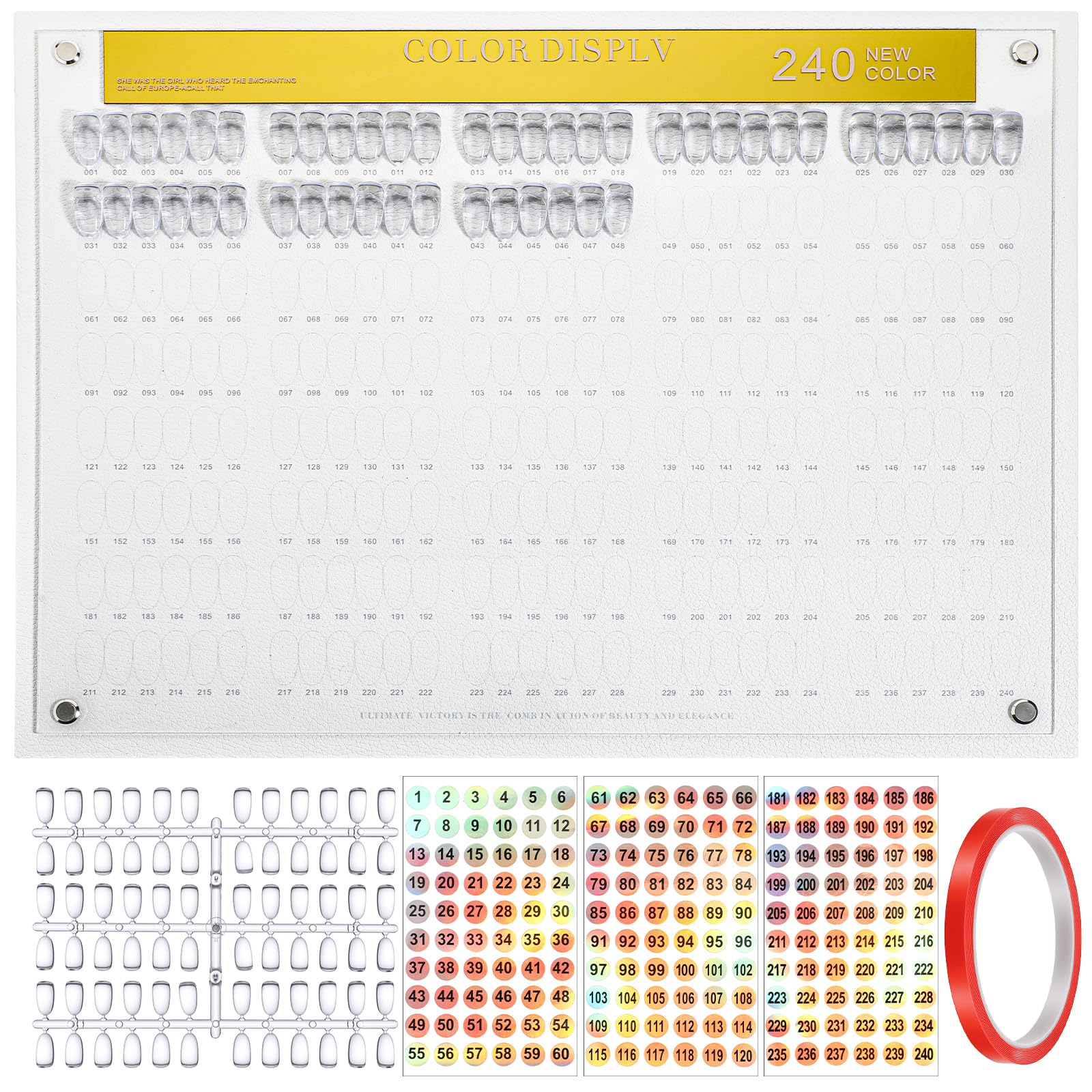 Yuanan nail color swatches stand viewed from the front for easy color selection