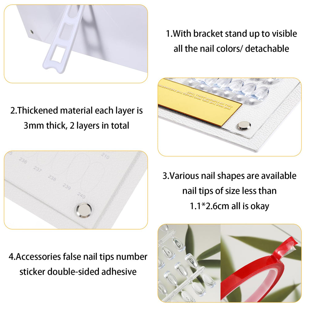Yuanan white-backdrop nail swatch book for clean, stylish salon decor