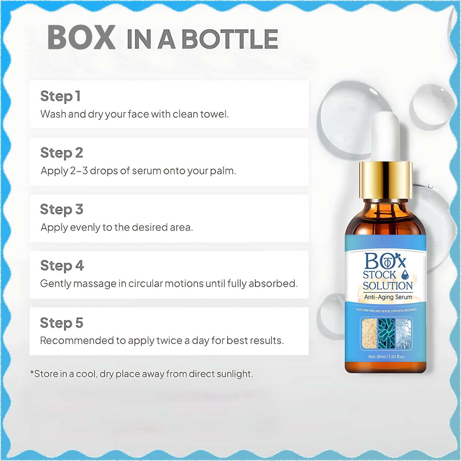 Yuanyuuo 2Box serum application on cheek demonstrates gentle use.