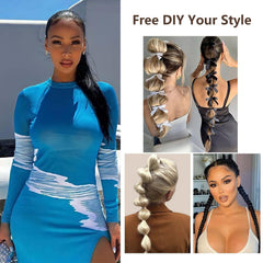 Yubao Hair 24 inch ponytail adds dramatic volume to hairstyles.