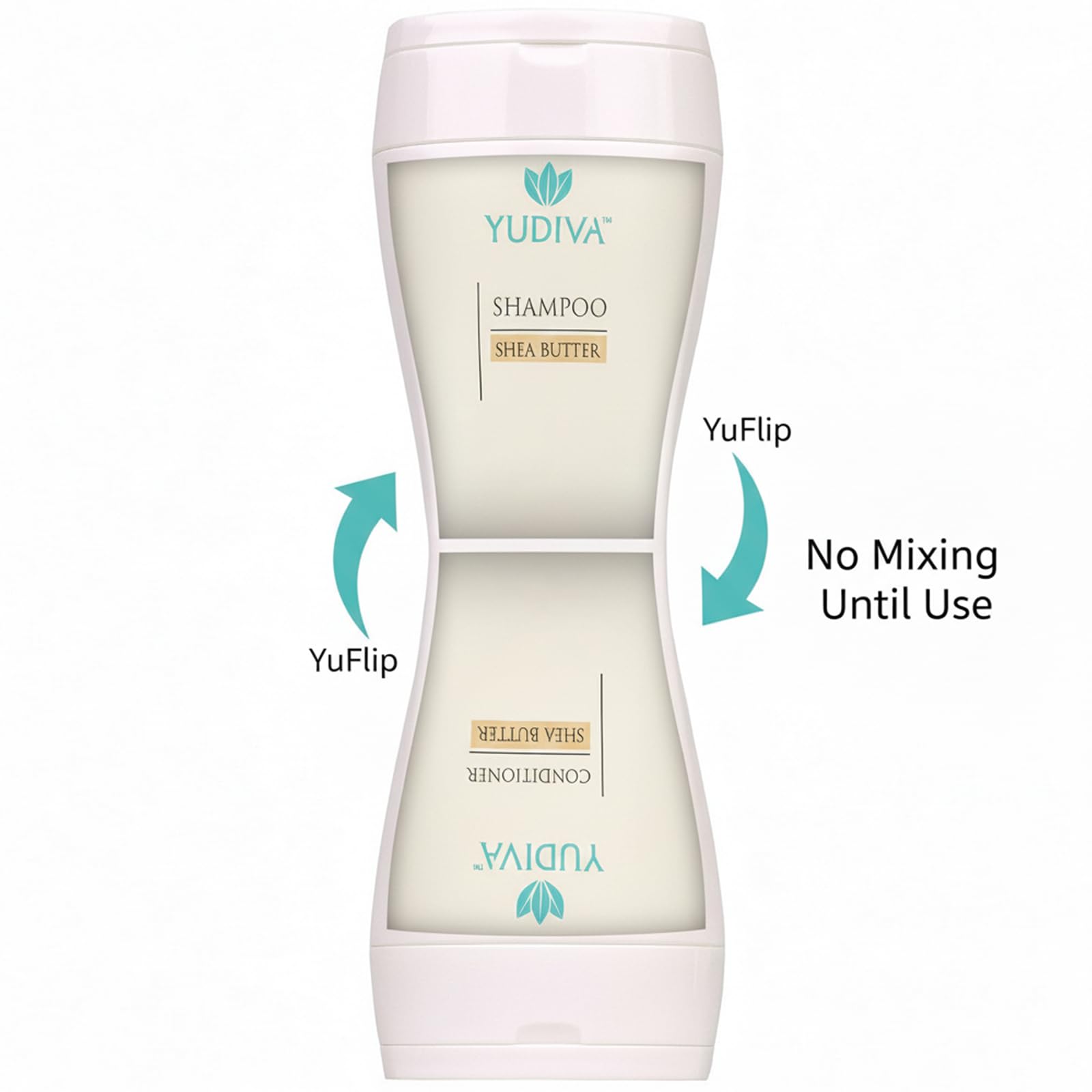 YUDIVA shampoo side features shea butter for moisturised, smoother hair.