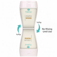 YUDIVA shampoo side features shea butter for moisturised, smoother hair.