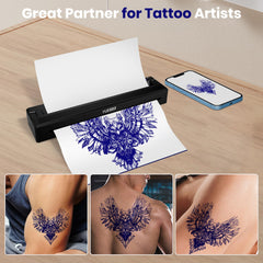 YUEBBB stencil printer with Bluetooth connection for quick mobile printing.