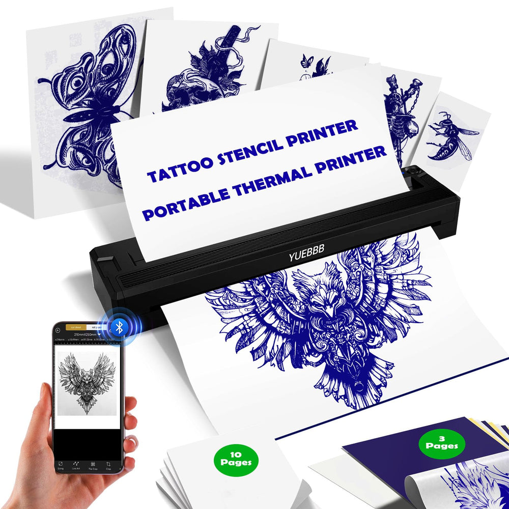 YUEBBB tattoo stencil printer portable design for on-the-go tattoo artists and studios.