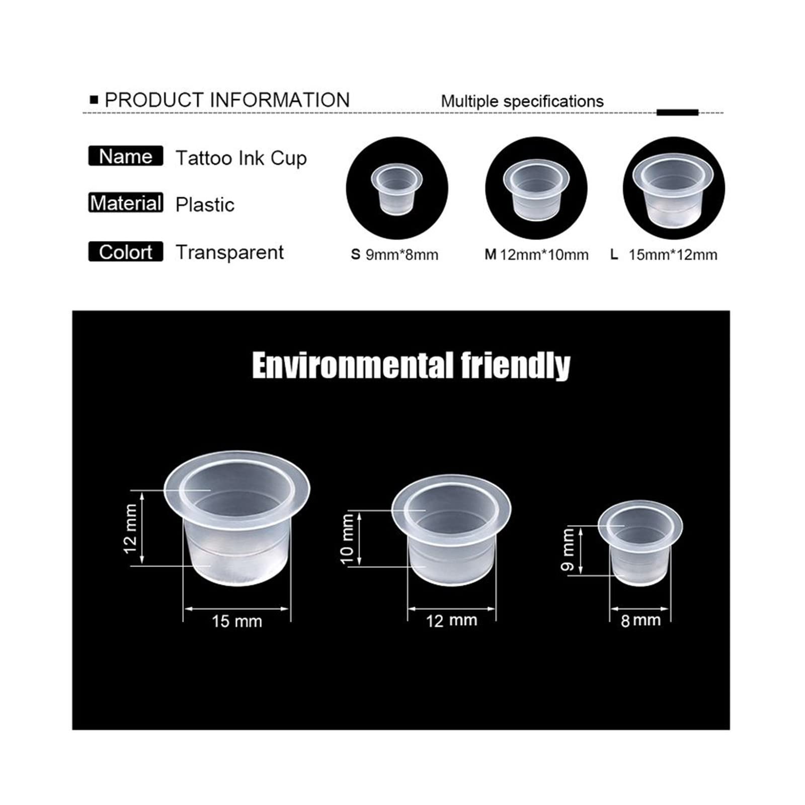Yuelong 16mm tattoo caps fit standard ink cup holders.