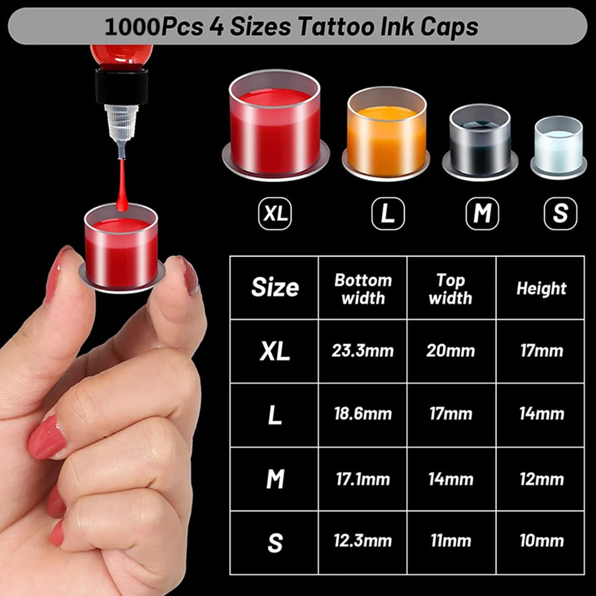 Yuelong 17mm disposable ink cups set keeps pigment organized on your station.