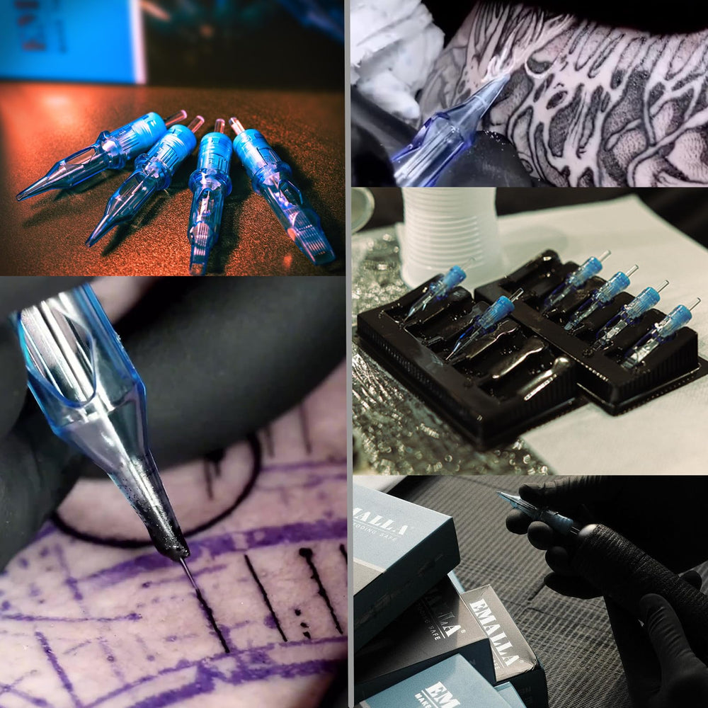 Yuelong various needle models available for different tattoo styles.
