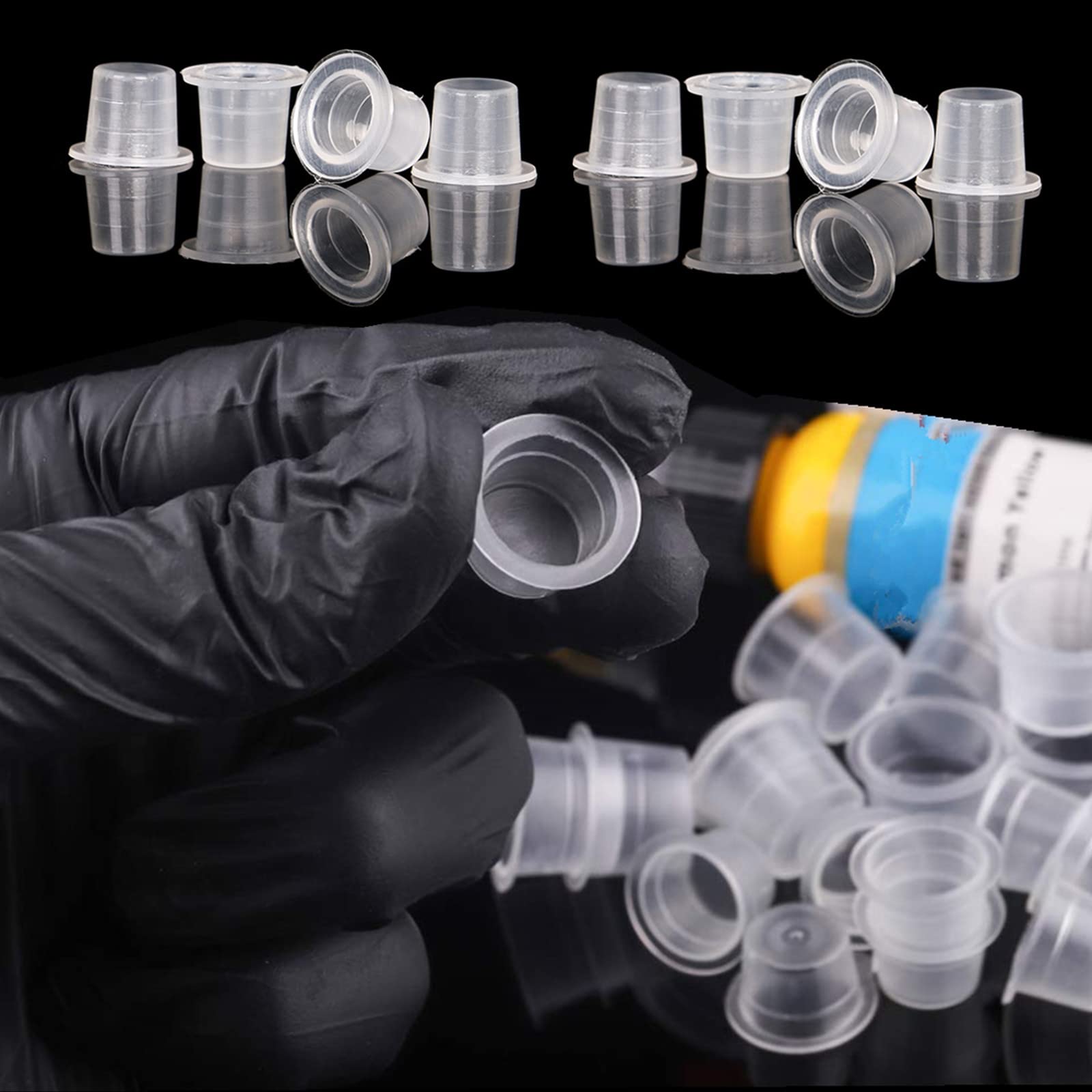 Yuelong waterproof and durable tattoo cups in use at a station.