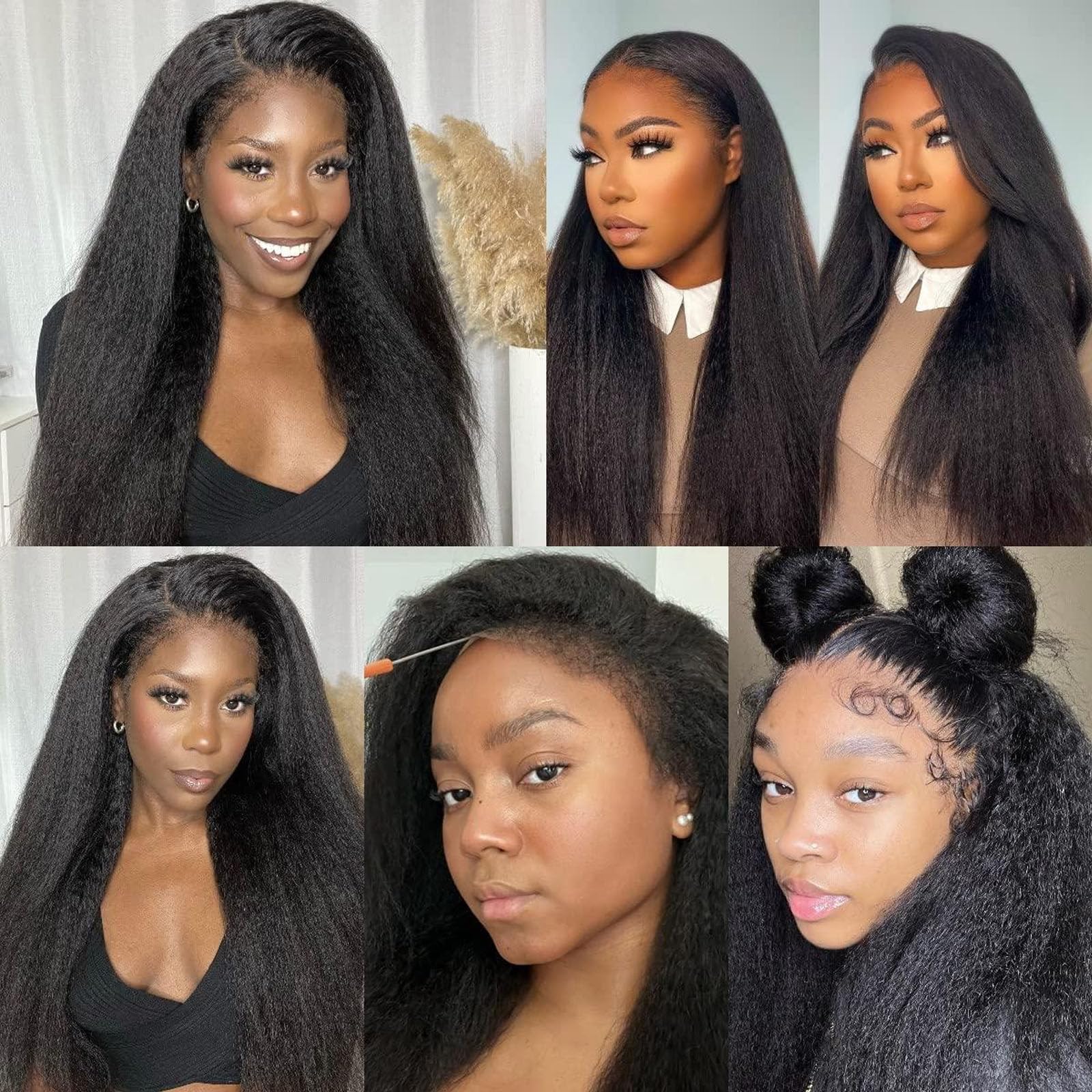 Yuksi Kinkystraight wig 200% density for lush, full-bodied styles