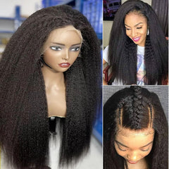 Yuksi Kinkystraight wig 26-inch full view showing natural volume and movement