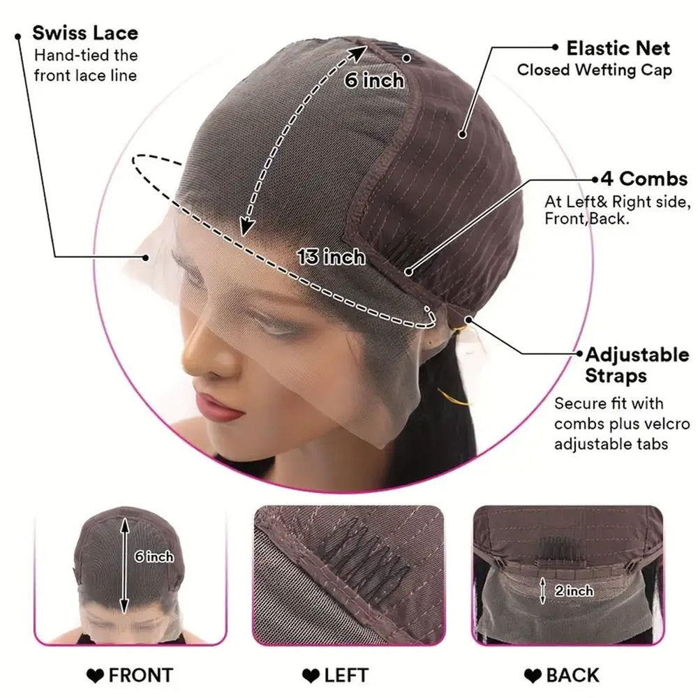 Yuksi Kinkystraight wig glueless design for easy, damage-free wear