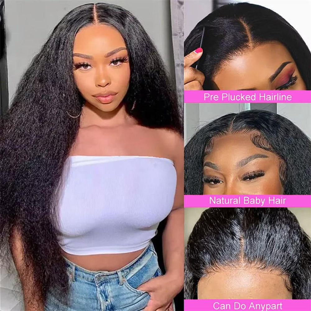 Yuksi Kinkystraight wig ready for heat styling for versatile looks