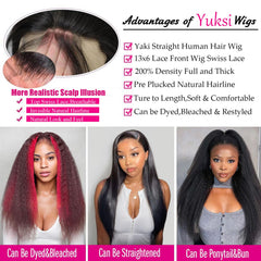 Yuksi Kinkystraight wig lace-front closeup with undetectable hairline