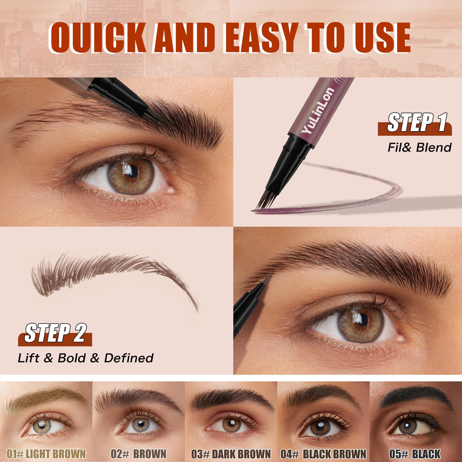 Yulinlon 2-in-1 brow pen blends precision with easy application