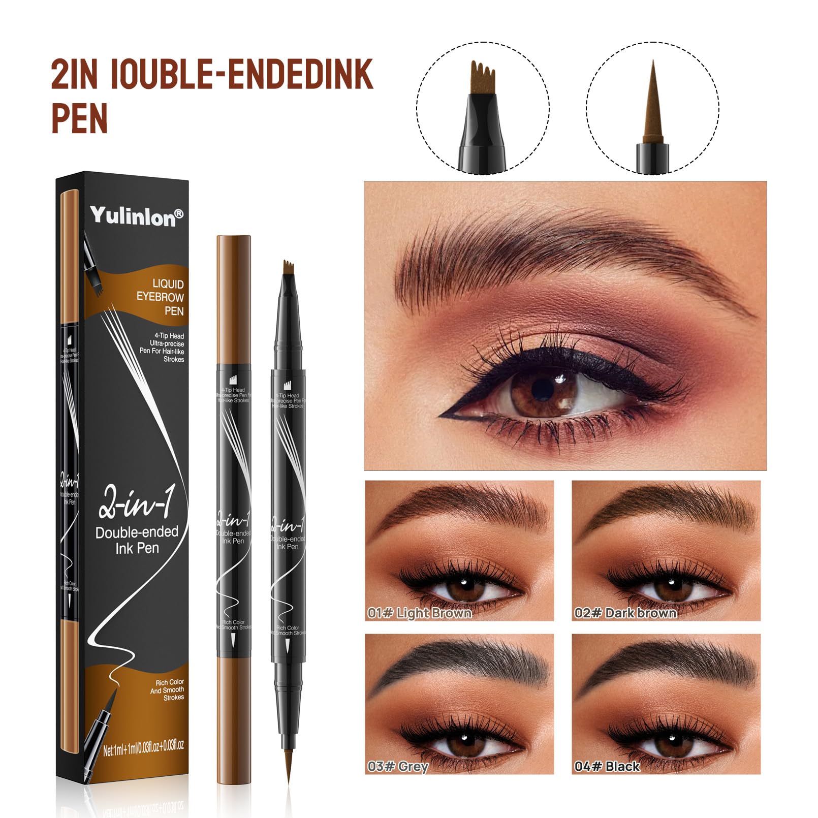 Yulinlon 9706 dual-ended design for quick on-the-go touch-ups.