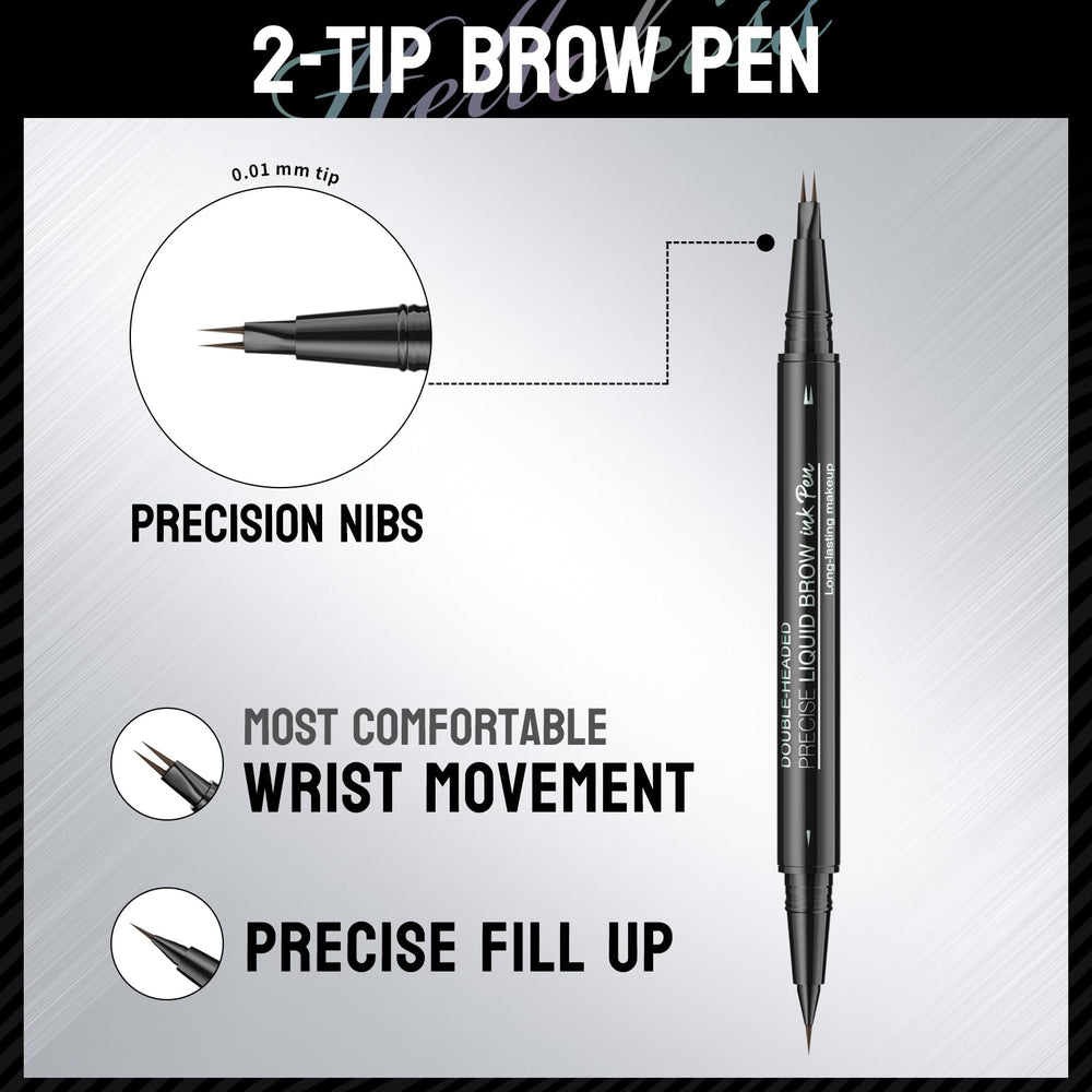 Yulinlon 9708 eyebrow pen includes built-in brush for blending.