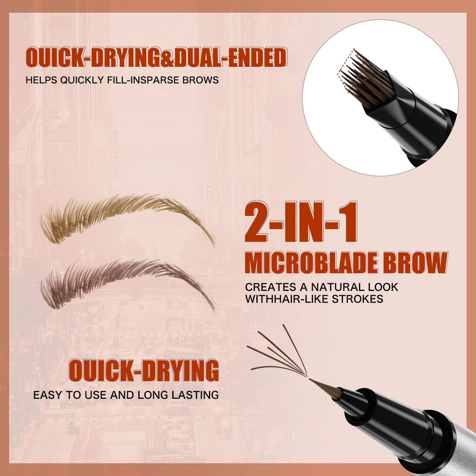 Yulinlon brow pen quick-drying formula for smudge-free wear
