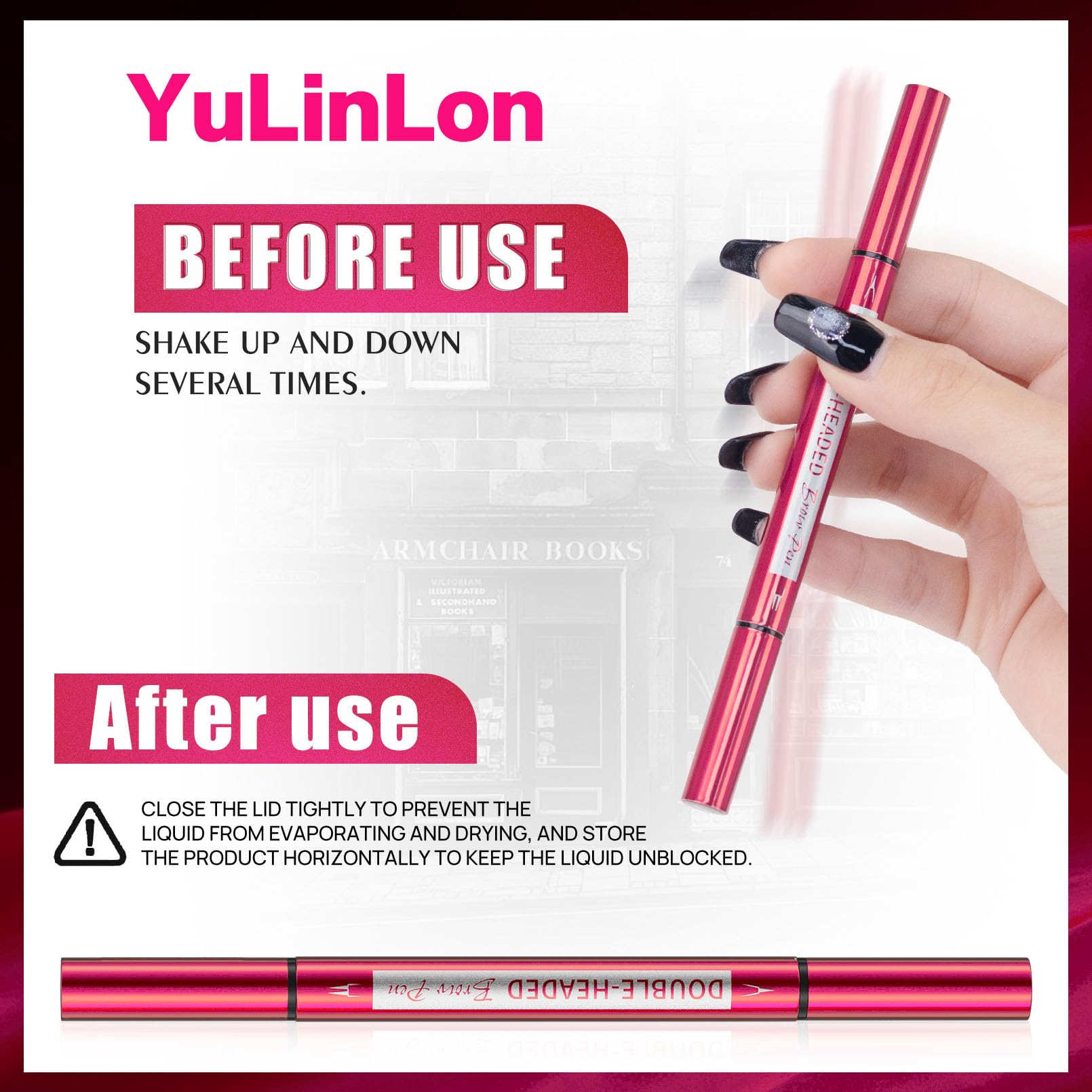 Yulinlon Brow Pen shade Black Brown offers rich contrast.