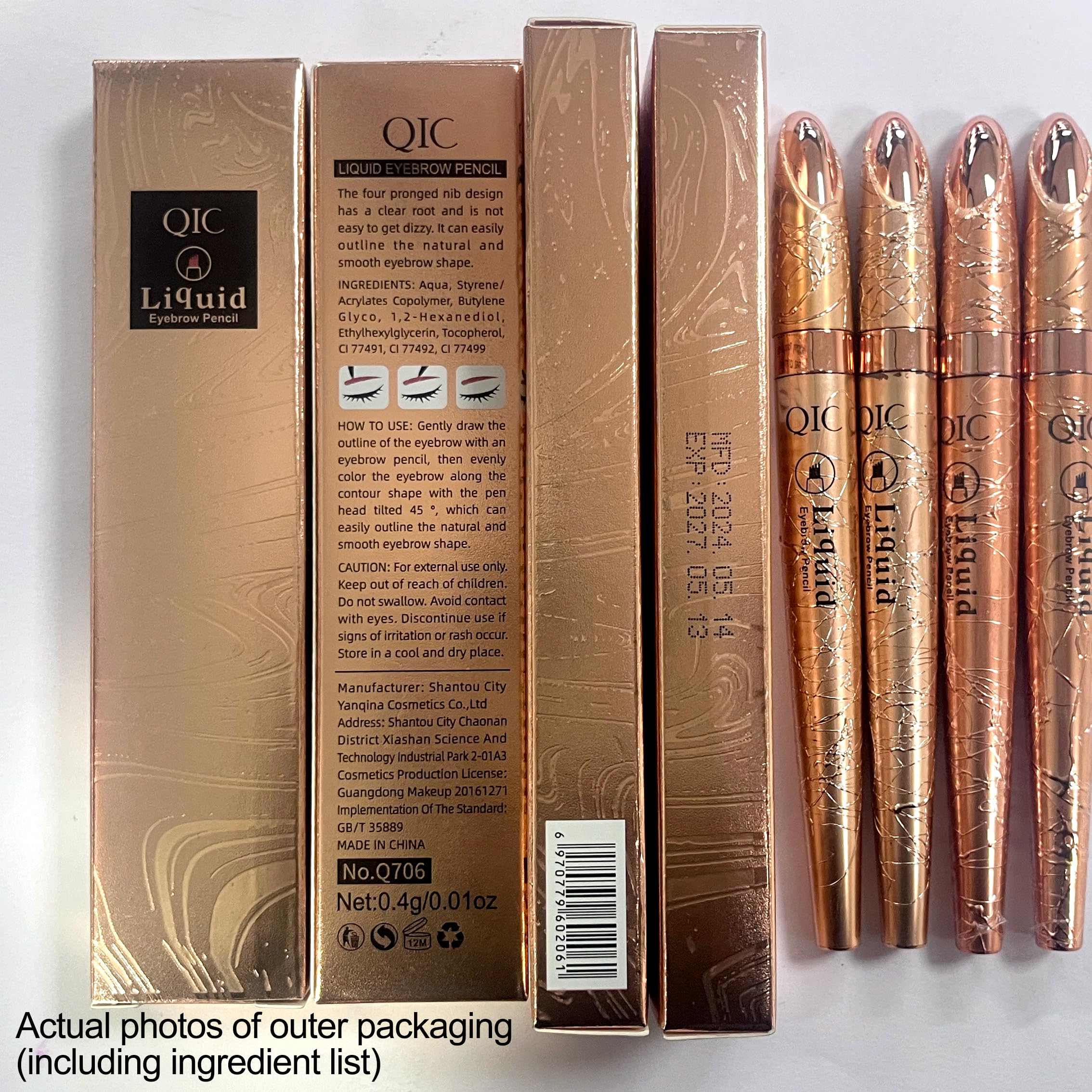 Yulinlon Q706 eyebrow pen fills sparse areas with natural texture.