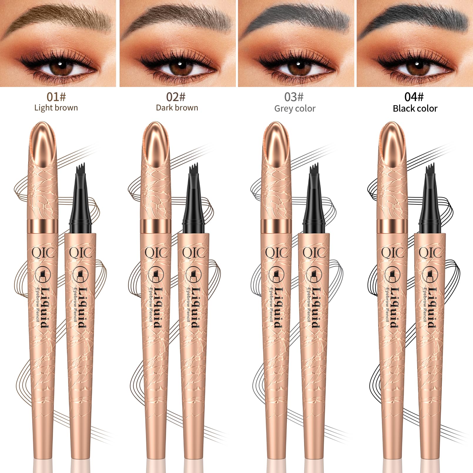 Yulinlon Q706 eyebrow pen slim barrel and angled tip for precision.