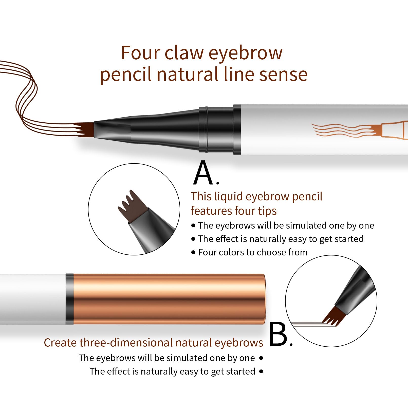 Yulinlon Q707 brow pen swatches demonstrate buildable color for day-to-night looks