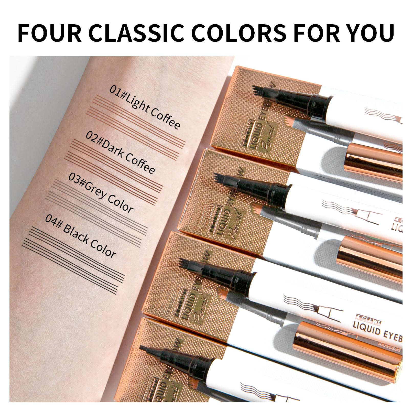 Yulinlon Q707 natural-look brow strokes blend with real hairs.