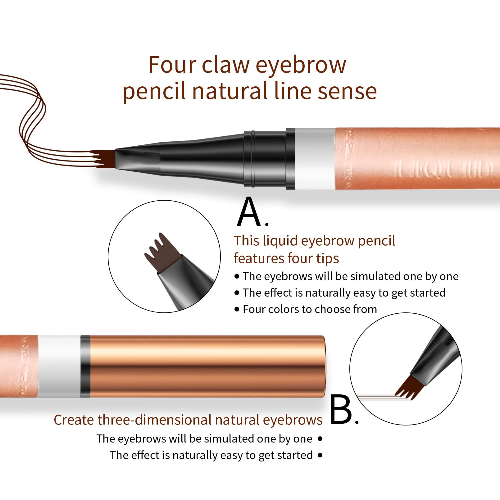 Yulinlon rose-gold packaging highlights a premium brow tool.