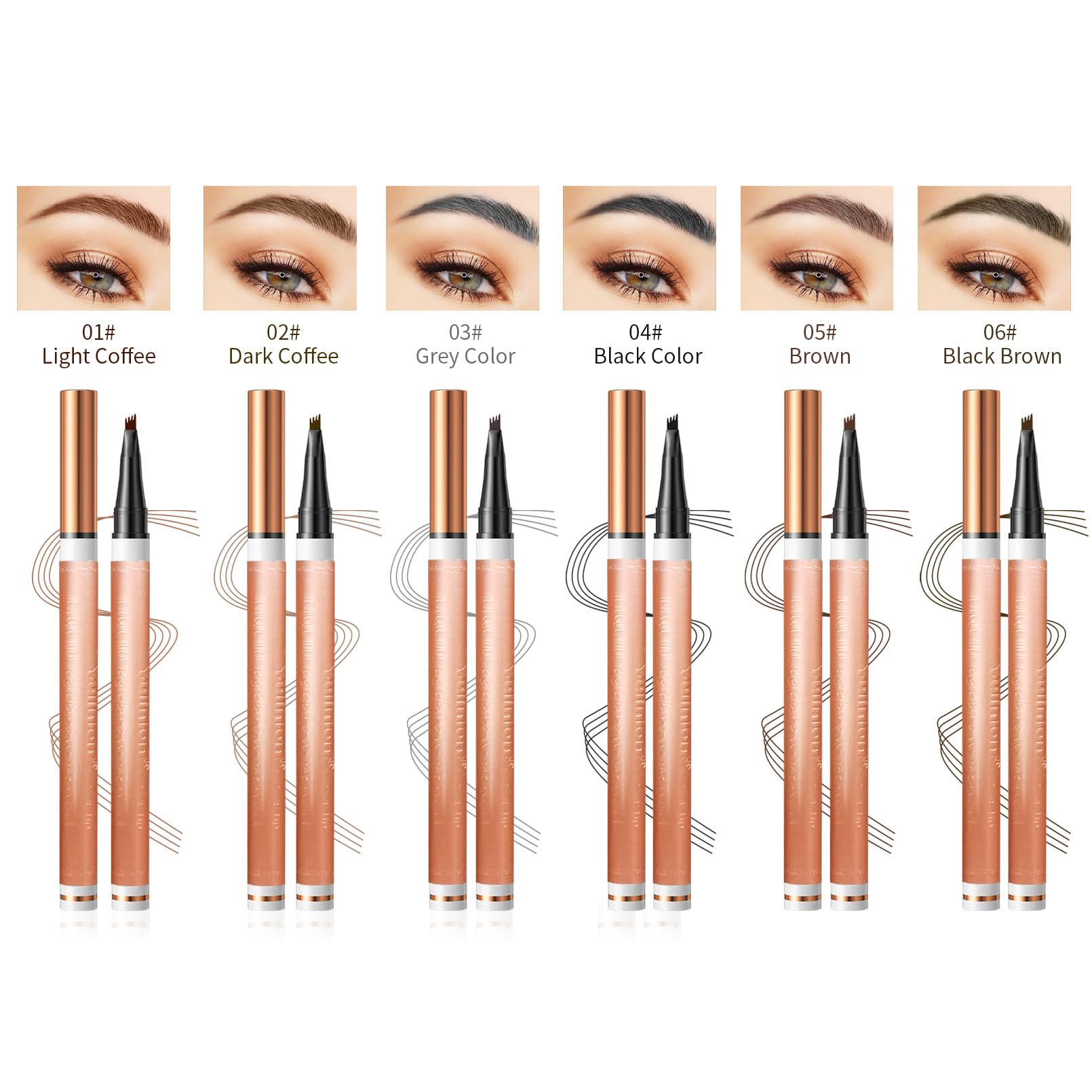 Yulinlon brow pen with waterproof formula for all-day definition.