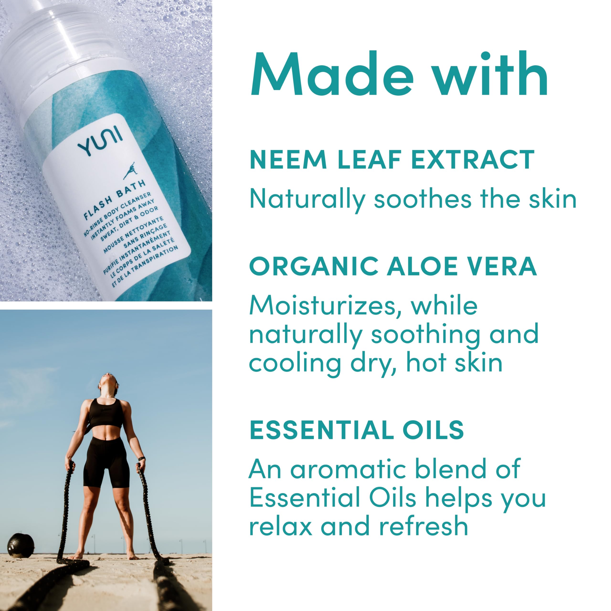 YUNI Beauty aromatic essential oils provide a refreshing, relaxing cleanse.
