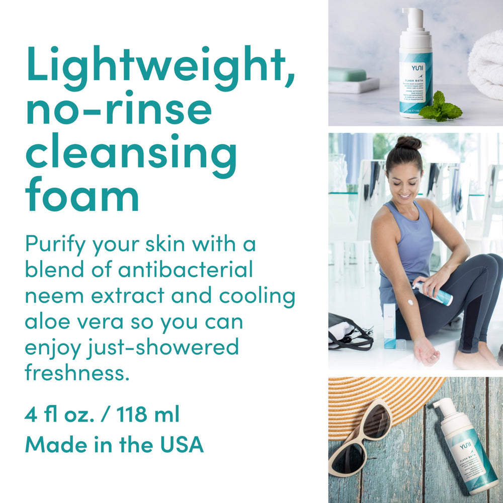 Neem leaf in YUNI Beauty wash deodorizes and soothes the skin.