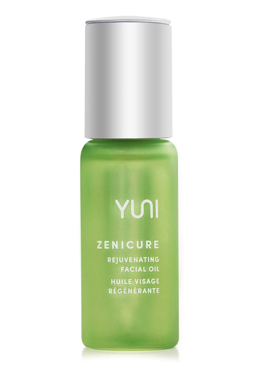 Dropper releasing YUNI Rejuvenating Face Oil for quick non-greasy absorption and glow.