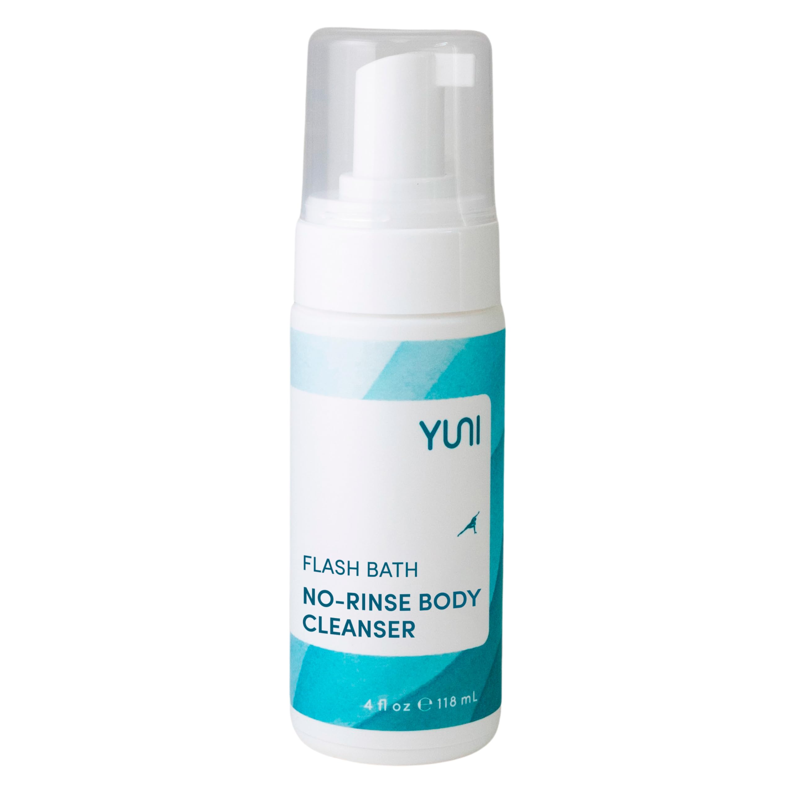 YUNI Beauty Waterless Body Wash bottle pump for quick, water-free cleansing.
