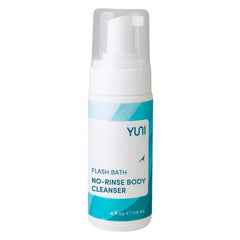 YUNI Beauty Waterless Body Wash bottle pump for quick, water-free cleansing.