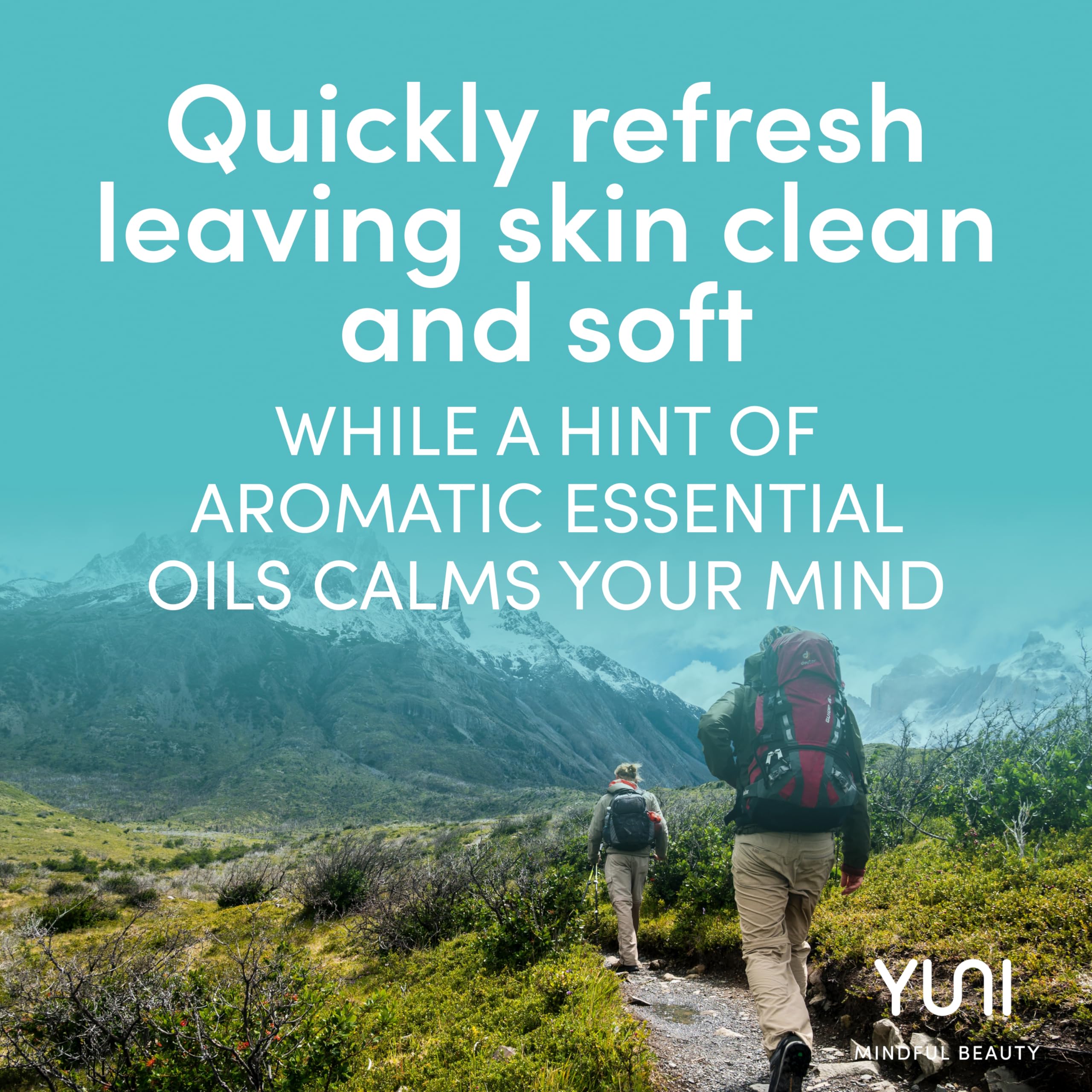YUNI Beauty foam application close-up showing fast absorption and residue-free cleanse.